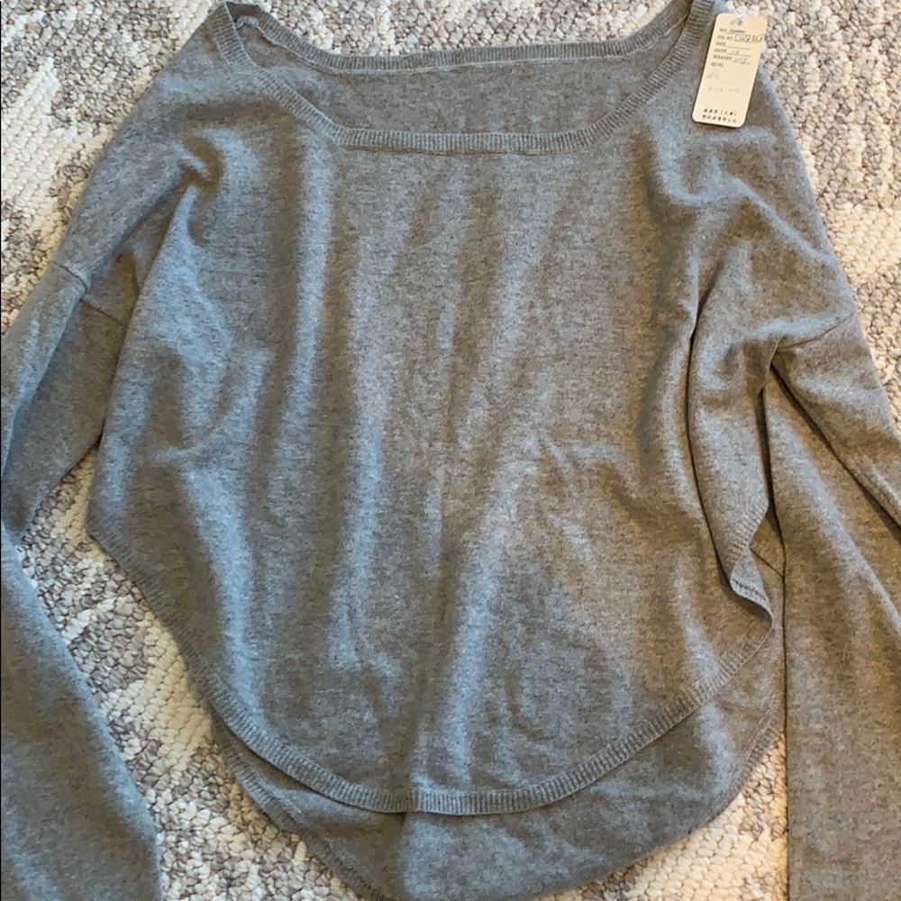 Off the shoulder gray sweater (from Japan?)